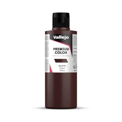 Imagen de Vallejo 063018 Sepia Pintura (200 ml), Color Negro Mate
