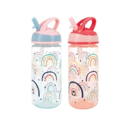 Imagen de Nuby Botella de agua Super Flip, antiderrames, activa para bebés pequeños, 540 ml/19 oz, asa transporte, flujo libre, apta lavavajillas y esterilizador, vaso adecuado más 18 meses
