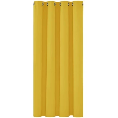 Imagen de Deconovo Cortinas Dormitorio Salon Opacas Moderna con Ojales, Termicas Aislantes Frio y Calor 132x138 cm(Ancho x Alto) Amarillo Mostaza, 1 Pieza