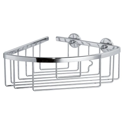 Imagen de tesa Aluxx Cesta esquinera de baño, aluminio cromado brillante, autoadhesivo, tecnología montaje adhesiva, 92 x 192 200 mm