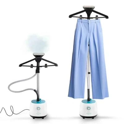 Imagen de Sogo Plancha Vertical de Vapor para Ropa Steamer con perchero giratorio y estante telescópico Elimina Arrugas, Olores Desinfecta continuo 1,9 litros 1900w (SS 6335)