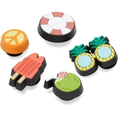 Imagen de Crocs 5 pack Food Jibbitz Shoe Charms, Encantos para zapatos, unisex adulto, Happy Summer, Talla única