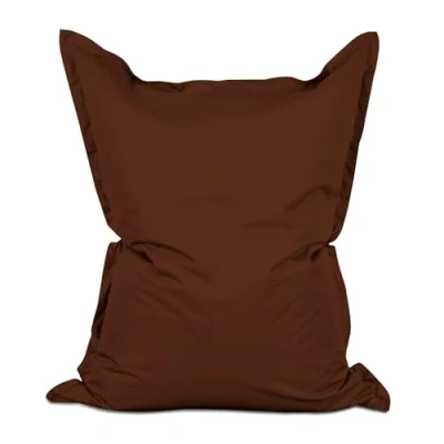 Imagen de Lumaland Puff Pera Gigante Bean Bag XXL para Interior &amp; Exterior con Funda Lavable 140cm x 180cm Bolsa de Frijoles rellenable Incl. 380 litros Perlas EPS [Marrón]