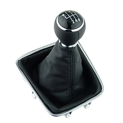 Imagen de L&amp;P Car Design GmbH A278 1 funda para palanca de cambio Pomo marco como Juego completo 6 marchas piel 12 mm Plug Play 5m0711113 5m0711456 5N0711113