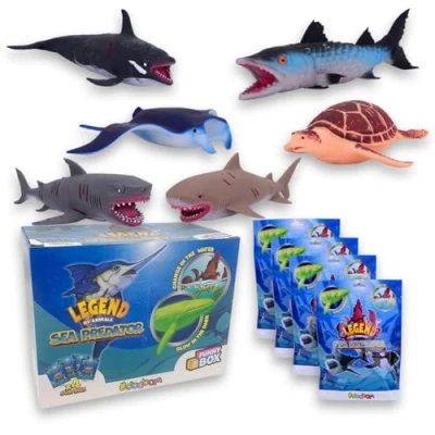 Imagen de #sbabam Funny Box Leyenda de los Animales Depredadores Marinos, Juguete para Niños, Juegos Muñequitos Suaves Extendibles, Gadget Cumpleaños Niños