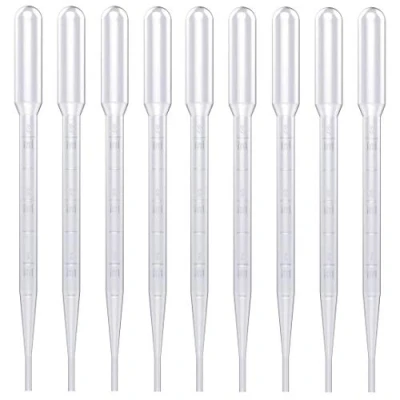 Imagen de Voarge 100 pipetas cuentagotas, cuentagotas de plástico con escala para herramientas dibujo experimento laboratorio, 3 ml