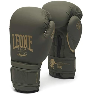 Imagen de LEONE 1947, Guantes De Boxeo Edición Militar, Unisex Adulto, Verde, 10 OZ, GN059G