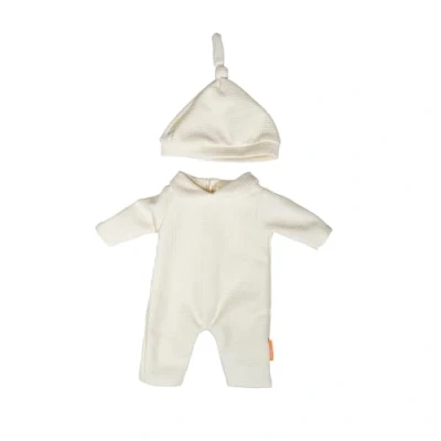 Imagen de Miniland Ropa para Muñeca de 38 cm, Accesorio Muñecos, Pijama con Gorro (Beige)