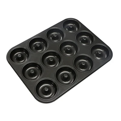 Imagen de webake Molde Donuts con 12 cavidades para donas Hornear Estaño Acero al Carbón Muffin Pan Cup Bandeja de Pastel Muffins Cupcakes Pie