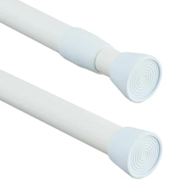 Imagen de Relaxdays telescópica Blanca Barra Cortina Extensible, 66 110 cm, Palo Presión Ducha, Visillos, Acero Inoxidable, sin Taladrar, 2,5 x cm