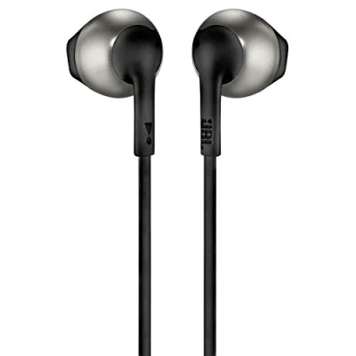 Imagen de Auriculares JBL T205BLK, De botón, Con cable, Pure Bass, Micrófono, Jack 3.5 mm, Negro