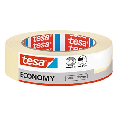 Imagen de tesa Cinta de Pintar ecoLogo ECONOMY Pintor, Removible Sin Residuos hasta 4 Días Después, Disolventes Estrecha, 50 m x 30 mm