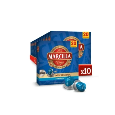 Imagen de Marcilla Cápsulas de Café Descafeinado Intensidad 6 200 Compatibles Nespresso (R)* Amazon Exclusive