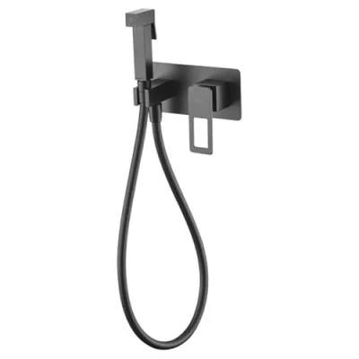 Imagen de IMEX Ducha higiénica empotrada Grifo de Bide Monomando para Empotrar WC Grifos inodoro Serie Suecia Negro Mate BDC032 5NG