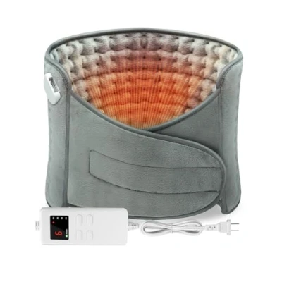 Imagen de Manta Electrica Esterilla con 6 Niveles de Temperatura y 4 Configuraciones Tiempo, 120 x 30cm Almohadilla Eléctrica Lumer Apagado Automático para Lumbar/Espalda/Cuello/Hombros Gris