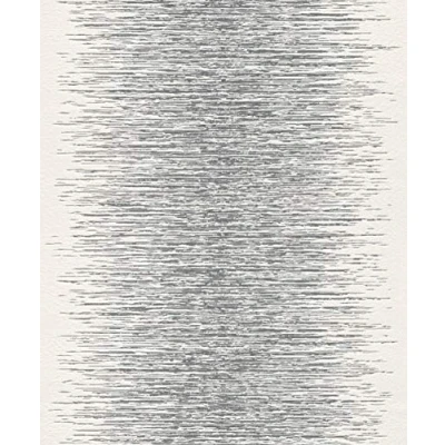 Imagen de Rasch Papel pintado 413809 blanco no tejido 3D con líneas finas en plata metálica y gris 10,05 m x 53 cm (largo ancho)