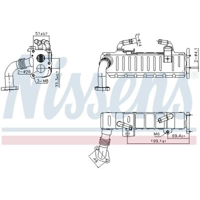 Imagen de NISSENS 989475 Enfriador EGR sin bypass de depresión