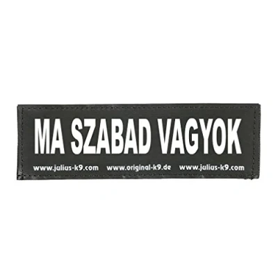Imagen de Interchangeable Patches, 1 pair, MA SZABAD VAGYOK, Size: Small, Black