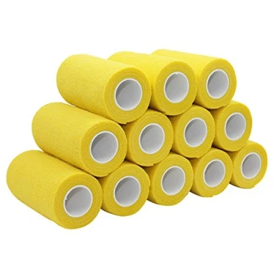 Imagen de COMOmed vendaje médico microporoso y cohesivo, venda de crepé autoadhesiva, envolvente veterinario para caballos, caucho natural, 10 cm x 4,5 m