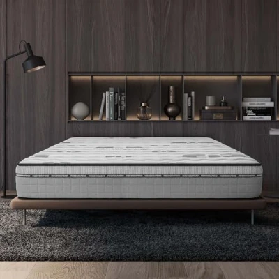 Imagen de Naturalex Carbone Plus Colchón Viscoelástico 135x190 cm Altura 30 Espuma Fleximax HR &amp; Blue Látex Confortable, Ergonómico, Transpirable, Hipoalergénico Firme Cara Invierno/Verano