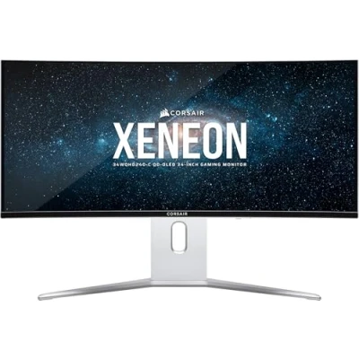Imagen de Corsair XENEON 34WQHD240 C 34 Pulgadas QD OLED Curva Monitor para Juegos 3440 x 1440, 240Hz, 0,03ms GtG, Compatible con G Sync, FreeSync Premium, HDR400, HDMI 2.1, DisplayPort 1.4, USB Blanco