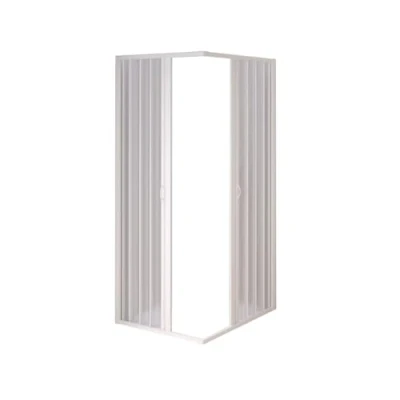 Imagen de Forte BK102001 Nova Mampara de ducha esquinera PVC, antical, reducible, resistente a los golpes y rayos UV, kit completo, 110 X 185 cm, color blanco, 80 Riducibile