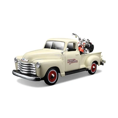 Imagen de Maisto FLSTS Heritage Springer del año 2001 con Chevrolet 3100 Pickup 1950 en Escala 1/24 (32194)
