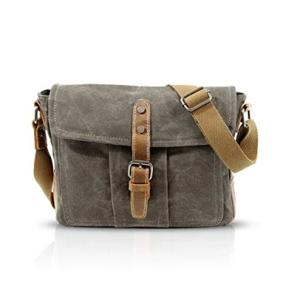 Imagen de FANDARE Moda Envelope Crossbody Bag Computadora Port醫il de 7.9 Pulgadas Comercio Estudiantes Viaje Hombres Multifuncional Shoulder Transpirable Lienzo Gris Verde