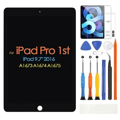 Imagen de ARSSLY Pantalla LCD para iPad Pro 9,7 A1673 A1674 A1675 2016 Generación Digitalizador Táctil Panel Cristal Reemplazo Asamblea con Herramientas (Negro, 9,7&quot;)