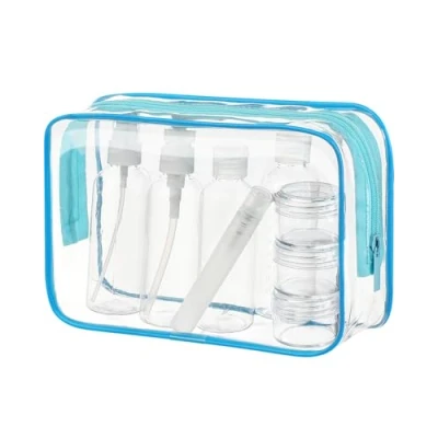 Imagen de MOCOCITO Necesers Transparentes y 1 Bolsa de Vuelo para Líquidos (20cm x 20cm,1L), Cosméticos Impermeable Hombre Mujer