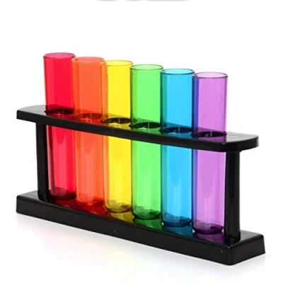 Imagen de CKB LTD Bar Amigos Juego de 6 vasos chupito en forma tubos ensayo con soporte