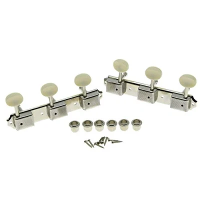 Imagen de KAISH Níquel con blanco envejecido 3 por lado x en una placa, afinadores de teclas afinación guitarra vintage