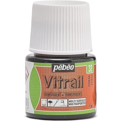 Imagen de Pebeo Vitrail Vidriera (Cristal, Efecto Pintura para Telas claras (45 ml), Salmón, Salmón
