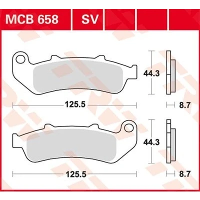 Imagen de TRW Sinter Street MCB658SV Juego de pastillas freno