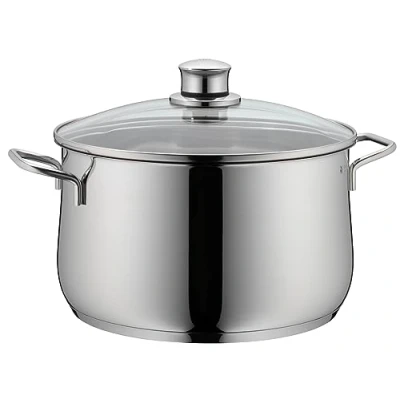 Imagen de WMF Diadem Plus Olla Baja 6.5 L Ø24 cm , Acero Inoxidable Cromargan, con Tapa de Cristal