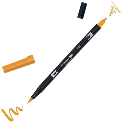 Imagen de Tombow ABT Dual Brush Rotulador Doble Punta Pincel Acuarelable Para Lettering, Dibujo, Pintura, Manga Uso Doméstico y Profesional Color orange
