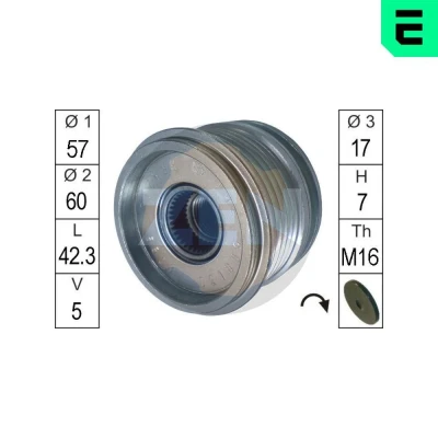 Imagen de ERA ZN5508 Rueda Libre Alternador OPEL: Vectra C Berlina, Astra G CC, SAAB: 9 3 ALFA ROMEO: 159 Berlina