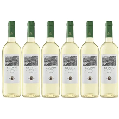 Imagen de El Coto Blanco Vino DOC Rioja l Caja 6 botellas 750 ml Variedad Viura, Verdejo y Sauvignon Blanc Fresco, Fino Afrutado Perfecto para Mariscos Pescados a la Plancha o al Horno