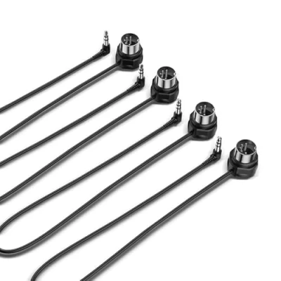 Imagen de CME TRS MIDI Paquete de 4 cables tipo a (3,5 mm 1/8&quot;) DIN 5 pines, 1FT / 30 cm, perfil bajo, conectores angulares ultrafinos para espacios compactos, ideales synths y pedaleras