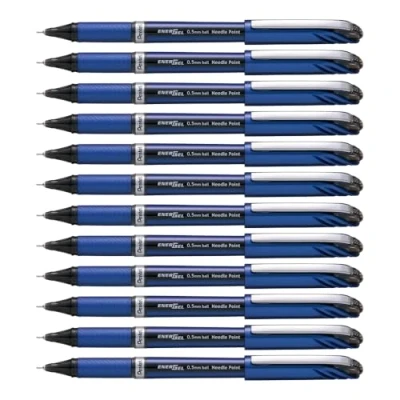 Imagen de Pentel BLN25 AX EnerGel Plus Bolígrafo (punta de 0,5 mm, 12 unidades), color negro