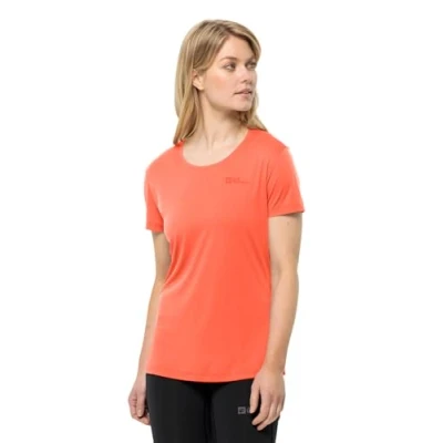 Imagen de Jack Wolfskin Tech T W Camiseta, Naranja Digital, L para Mujer