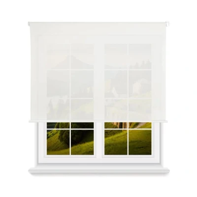 Imagen de Well Home Estor Enrollable Translúcido Liso Blanco Roto, 140 x 250cm (Ancho Largo)/Tamaño de la Tela 137 245cm
