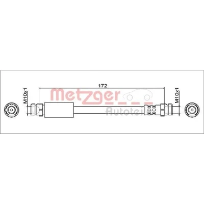 Imagen de METZGER 4112029 Latiguillos de Freno Eje trasero izquierda, trasero, derecha 172 AUDI: A1 Sportback