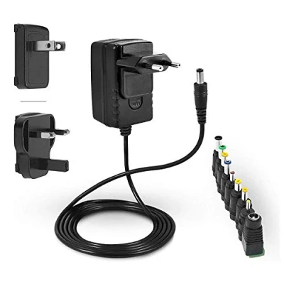 Imagen de LEICKE Fuente de alimentación ULL 12V 2A 2000mA Certificación TÜV Cargador 24W con 9 Cabezales Adaptador Diferentes para Dispositivos electrónicos pequeños: LCD, Router WLAN, Interruptor