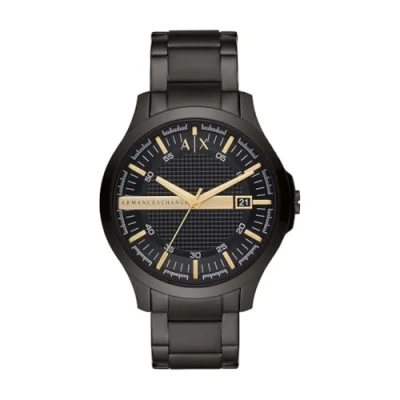 Imagen de Armani Exchange Reloj para Hombre, Movimiento Fecha a tres agujas, 46mm Caja de acero Negro con correa acero, AX2413, y tono dorado