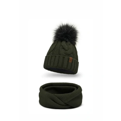 Imagen de Vivisence 7014 Beanie AND LOOP Scarf SET Braga, Mujer, Talla: One Size, Green