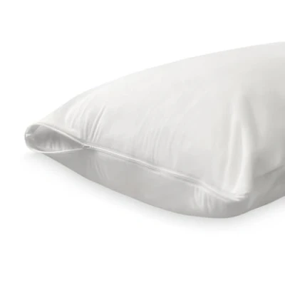 Imagen de Duérmete Online Funda Protectora para Almohada con Cremallera, Impermeable y Transpirable, Tacto Suave, Tejido Algodón Natural, Antiácaros Antibacterias, Blanco, 120 x 40