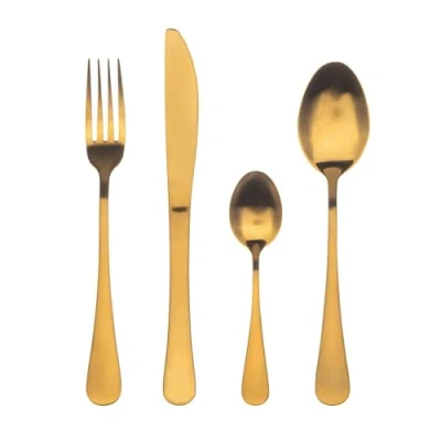 Imagen de BERGNER Set 24pcs cuberteria Acero Inoxidable Munich Gold Matt, Oro
