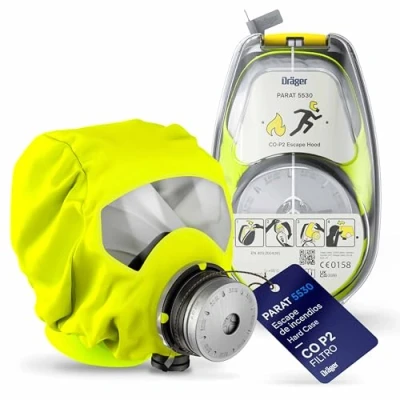 Imagen de Dräger PARAT 5530 Máscara respiratoria de Escape con Filtro CO P2 Protección ergonómica contra Gases Incendios, vapores y combustión Carasa protectora