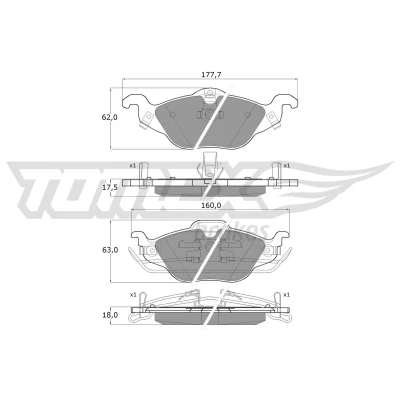 Imagen de TOMEX brakes TX 12 21 Juego de pastillas freno Eje delantero OPEL: Zafira A, Astra G CC, Berlina